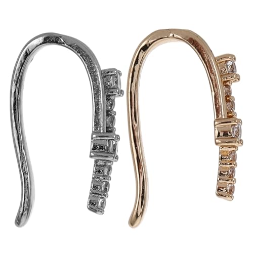 Garneck 2 Stück Förmiger Nasenring Piercing mit Funkelnden Zirkonia Clip Nasenschmuck in Gold und Silber Modisches Geometrisches Design für Damen Flexibles Fake Piercing Schmuckstück von Garneck