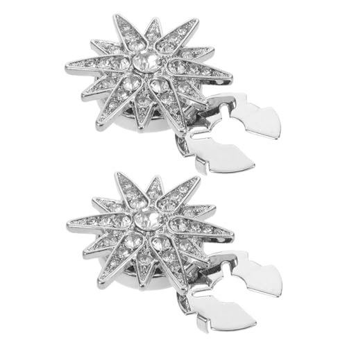 Garneck 2 Stück Funkelnde Hexagramm Strass Knopf Covers Metall Schmuck Passend für Hemden Blusen Jacken Einfache Anbringung Stilvolle DIY Bekleidungsdekoration von Garneck