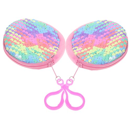 Garneck 2 Stück Glitzernde Damen Geldbörse Rundes Robustes Portemonnaie mit Funkelnden Pailletten Modische Clutch für Münzen als Stylischer Begleiter für Besondere Anlässe von Garneck