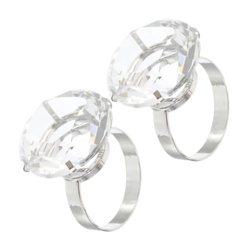 Garneck 2 Stück Große Diamantring-Requisiten Eheringe Trauring gefälschter Verlobungsring Legierung Transparent Garneck 2 Stück Große Diamantring-Requisiten Eheringe Trauring gefälschter Verlobungsring Legierung Transparent von Garneck