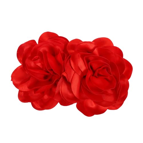 Garneck 2 Stück Große Handgefertigte Blumenbrosche Satinstoff Anstecknadel für Damen Hochzeit Party Bankett Vielseitiges Accessoire für Mäntel Schals Taschen von Garneck