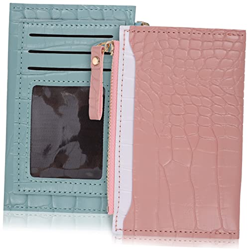 Garneck 2 Stück Große Kapazität PU Geldbörse im Krokodil Design Blau Stilvolle Damen Münzgeldbörse mit Praktischen Kartenfächern und Robustem Material für Alltag und Reisen von Garneck