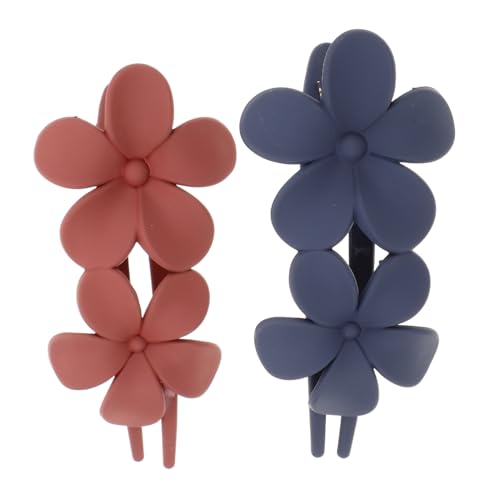 Garneck 2 Stück Große Matte Blumen Haarspangen für Damen Rutschfeste Haarklammern mit Starkem Halt Teiliges für Sommerlichen Haarschmuck und Stilvolle Haaraccessoires von Garneck