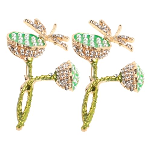 Garneck 2 Stück Grüne Strass Brosche Libelle und Lotus Anstecker Modisch Vielseitig für Damen Kleidung Rucksack Business Anzug Zubehör Elegant Individuelles Design Garneck 2 Stück Grüne Strass Brosche Libelle und Lotus Anstecker Modisch Vielseitig für Damen Kleidung Rucksack Business Anzug Zubehör Elegant Individuelles Design von Garneck