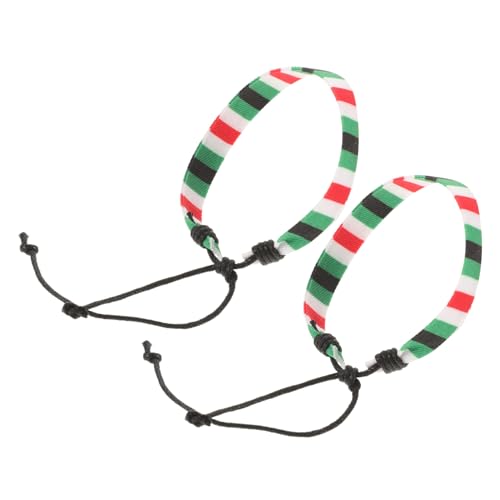 Garneck 2 Stück Handgefertigte Palästinensische Armbänder Baumwollkordel Wachsfaden Verstellbar Traditionell Einzigartiges Design für Damen Herren Umweltfreundlich Modisches Accessoire von Garneck