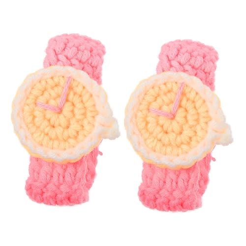 Garneck 2 Stück Handgefertigtes Armband Hochwertigem Wollgarn Handgestrickt Modisches Uhrenarmband Langlebiges Schmuckaccessoire für Damen und Herren für Alltag und Besondere Anlässe von Garneck