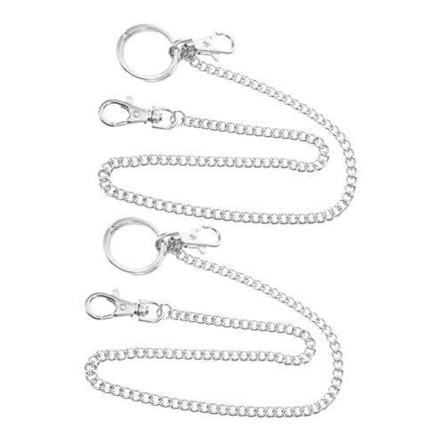 Garneck 2 Stück Jeans geldbörsenkette Verstellbar Robuste Metallkette mit Schlüsselring für Herren Punk Stil Vielseitig Einsetzbar Sichere Hosenkette für Alltag und Outdoor von Garneck