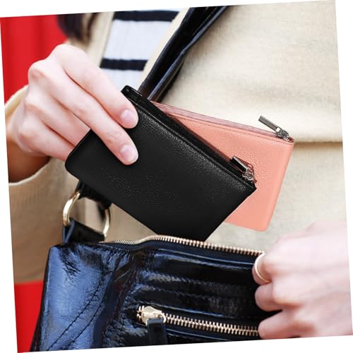 Garneck 2 Stück Kleine Geldbörse Damen Zipper Clutch Münzbeutel aus PU Material mit Reißverschluss Tragbare Portemonnaie für Karten Schlüssel Münzen in Schwarz von Garneck