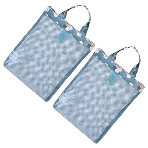 Garneck 2stücke Strand Mesh Stricktasche Sommer Badetaschen Mesh Strandtasche Für Handtücher Wasserflaschen Spielzeug Und Sonnencreme Leicht Tragbar Sand Durch Netz Fällt von Garneck
