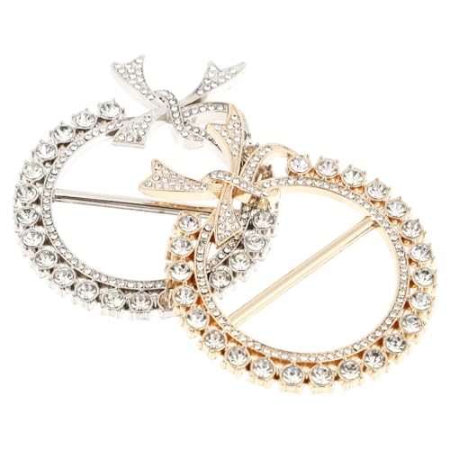 Garneck 2 Stück Metall schalclips für Damen Elegante Eckknoten broschen aus Hochwertiger Legierung Vielseitige Kleidungs dekoration Glänzende Einfach zu Befestigende Schmuck schnallen von Garneck