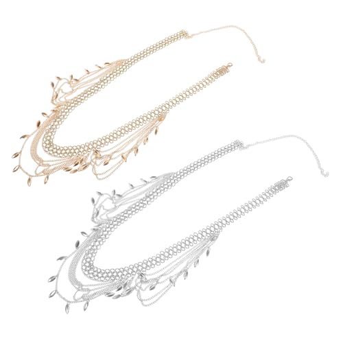 Garneck 2 Stück Multilayer Bauchkette Taillenkette Ethno Waist Body Chain Gold Silber Mehrlagig Hüftgürtel Damen Schmuck Verstellbar Für Kleider Jeans Sommer Strand von Garneck