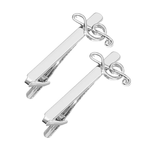 Garneck 2 Stück Musikalische Noten Krawattenclips Krawattenklammern für Herren für Business und Besondere Anlässe Glänzendem Legierungsmaterial Leicht und Langlebig von Garneck