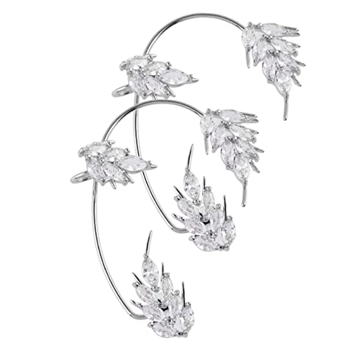 Garneck 2 Stück Ohrclips Design mit Zirkonia nicht Piercing Ear für Damen Leicht und für Geburtstag Hochzeit Party und Alltag von Garneck