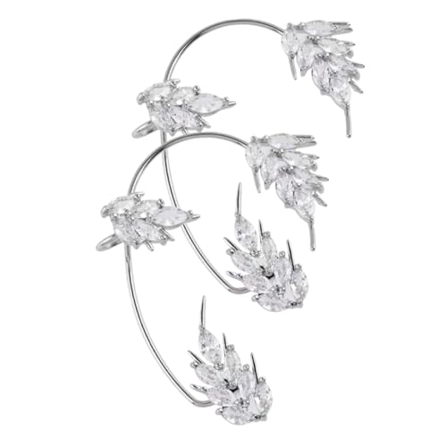 Garneck 2 Stück Ohrklemmen Damen Glänzend Zirkonia Ohrmanschetten Frei von Piercing Modische Ohrschmuck Geschenkidee für Geburtstag Hochzeit Party von Garneck