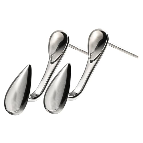 Garneck 2 Stück Ohrstecker Damen in Weißgold Korean Style Tropfenform Leicht und Hautfreundlich Ohrhänger für Alltag und Fest Langlebig und zu Tragen von Garneck
