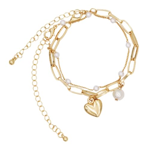 Garneck 2 Stück Perlenarmbänder für Damen Stilvoller Schmuck für Valentinstag Handdekoration Verstellbar und Hautfreundlich für Partys und Alltag von Garneck