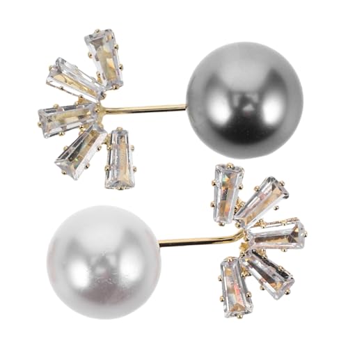 Garneck 2 Stück Perlenbrosche Damen Sicherheitsnadeln Schmuckpins zum Fixieren von Kleidung und Ausschnitt Langlebig Zuverlässig Modisch Geeignet für Kleider Schals und Oberteile von Garneck