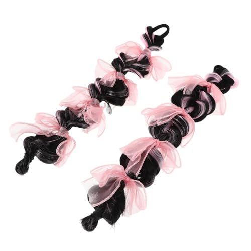 Garneck 2 Stück Prinzessinnen Perücke Synthetischem Haar mit Schleifen für Mädchen für Rollenspiele und Verkleidungen von Garneck