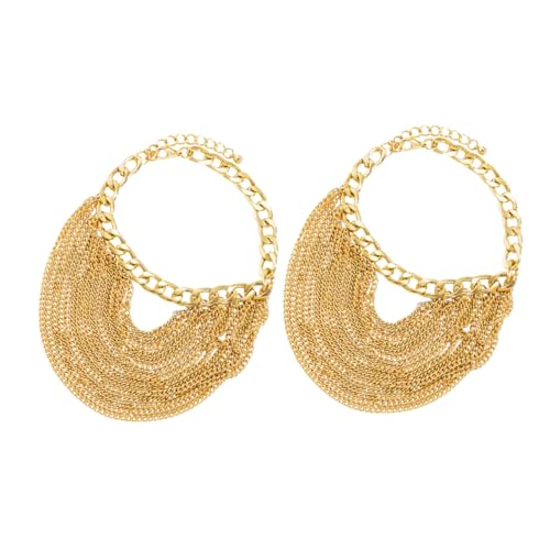 Garneck 2 Stück Punk Gold Layered Fußkette Teiliges mit Modischen Quasten für Damen für Strandpartys und Besondere Anlässe Leicht und Hautfreundlich von Garneck
