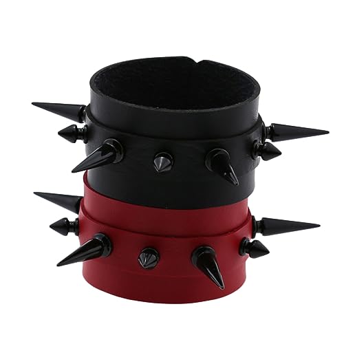 Garneck 2 Stück Punk Style Armbänder Verstellbarem PU mit Nieten Geeignet für Männer und Frauen Langlebig und für Outfit Garneck 2 Stück Punk Style Armbänder Verstellbarem PU mit Nieten Geeignet für Männer und Frauen Langlebig und für Outfit von Garneck