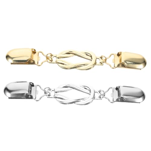 Garneck 2 Stück Retro Strickjacken Clips Vintage Pullover Verschluss für Damen Dekorative Schulter Clips für Cardigans Shirts und Schals Antik Silber Gold von Garneck