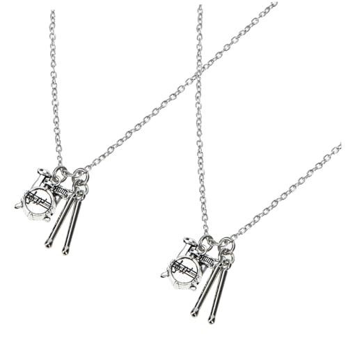 Garneck 2 Stück Schlagzeuger Halskette Set mit Dekorativem Drum Set Anhänger Kreativer Schmuck Damen und Herren Flexibles Material Lustiges Klang design Modisches Accessoire für von Garneck