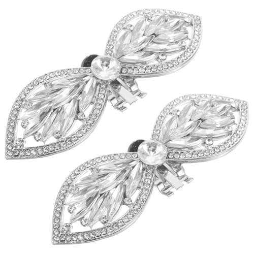 Garneck 2 Stück Schuhclips Damen Abnehmbare Strass Schleifen Metalllegierung Schuhdekoration für High Heels Hochzeit Party Modischer Schmuck von Garneck