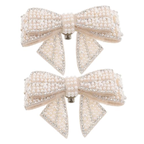 Garneck 2 Stück Schuhclips mit Perlen und Strasssteinen Schleifen schuhschmuck für Hochzeit und Gala Langlebige Schuhverzierung mit Floralen Details für High Heels und Sandalen Stilvolle von Garneck