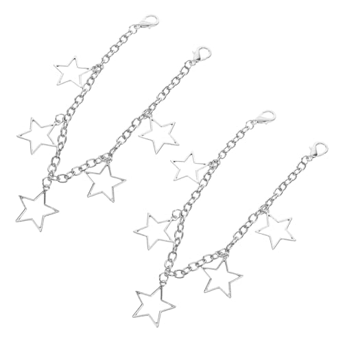 Garneck 2 Stück Schuhketten mit Hohlem Sternanhänger aus Robustem Zinklegierung Abnehmbare Schuhschmuck accessoires für Sneaker und Stiefel Modische Schuhdekoration für Damen und Herren von Garneck