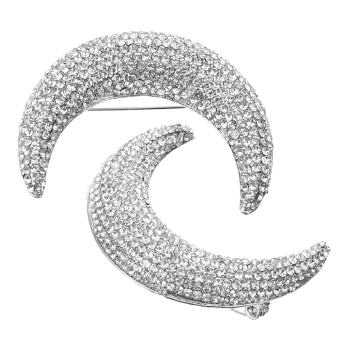 Garneck 2 Stück Mondbroschen mit Strasssteinen Dekorative Anstecknadeln für Damen Vielseitige Schmuck Broschen für Schals und Kleidung von Garneck