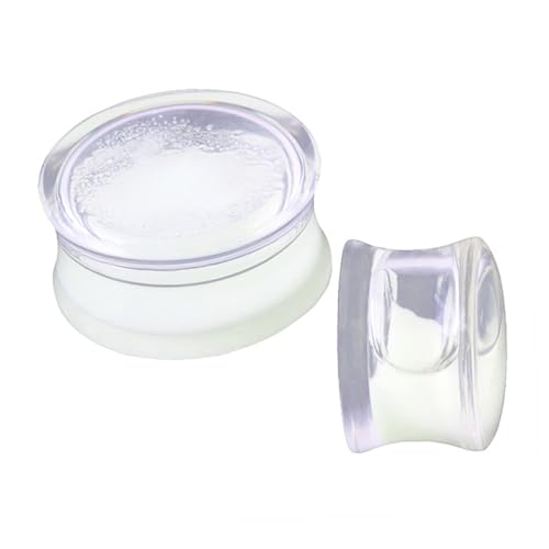 Garneck 2 Stück Silikon Ohr Expanders Weiß Leuchtend Flexible Ear Jewelry Ohrloch Dehnen Gesundes Material Damen Knorpelohrringe Schläferohrringe von Garneck