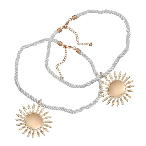 Garneck 2 Stück Sonnenanhänger Halsketten Damen Schmuck aus Legierung Modische Sonnenblumen Anhänger Leicht zu Tragen Vielseitig für Alltag und Partys Minimalistisches Design von Garneck