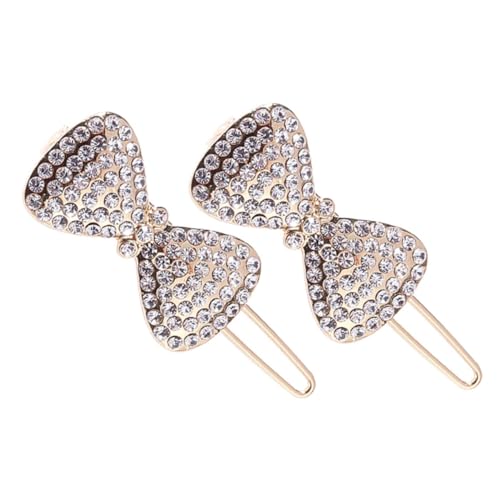 Garneck 2 Stück Sparkly Haarklammern Klassische Schleifen Haarspangen Langlebiger Legierung Sichere Clips für Damen Eleganter Haarschmuck für Hochzeit und Alltag Geeignet für Dickes Haar von Garneck