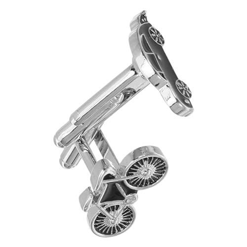 Garneck 2 Stück Stilvolle Manschettenknöpfe Herren mit Fahrrad Auto Motiv Schwarzem Hintergrund Langlebig Sicher Komfortabel für Business Hochzeit und Formelle Anlässe von Garneck