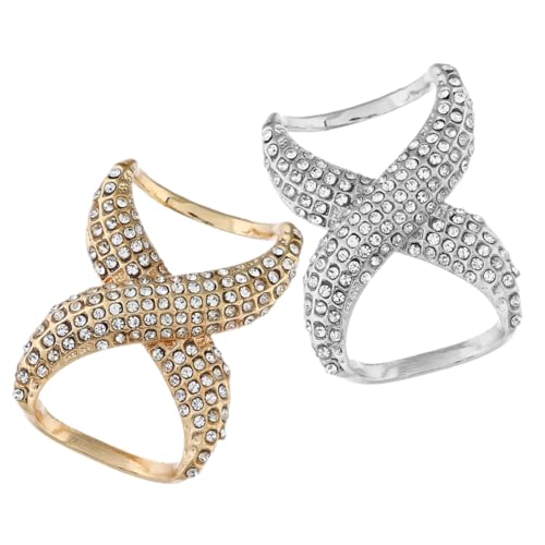 Garneck 2 Stück Strass Schalclips Damen Modische Seidenschal Halter Ringe Stabil Langlebig Elegant für Hochzeit Party Alltag Geschenk von Garneck