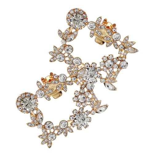 Garneck 2 Stück Strass Schuhclips Abnehmbare Metall Schuhschmuck für Damen High Heels Hochzeit Party Elegante Schuhdekoration Goldfarben Langlebig und Vielseitig Einsetzbar von Garneck