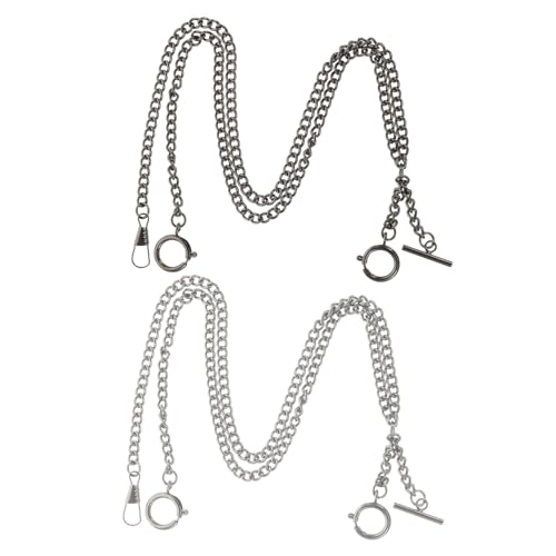 Garneck 2 Stück Taschenuhrketten aus Metall Robuste Jeans Hosenketten Langlebige Uhrenanhänger Stilvolle Herren Accessoires als für Freunde und Familie von Garneck
