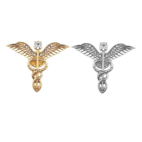 Garneck 2 Stück Teiliges Angel Wing Broschen Hochwertiger Party und Hochzeitsschmuck Dekorative Anstecknadeln mit Glatter Oberfläche für Festliche Anlässe und Brautaccessoires von Garneck