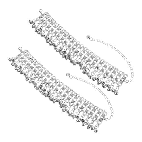 Garneck 2 Stück Teiliges Boho Glocken Fußkettchen Mehrlagige Quasten Fußkette Verstellbares Vintage Armband Klingelndes Schmuckstück für Damen Geeignet für Bauchtanz Strand und Sommer von Garneck