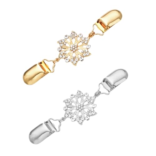 Garneck 2 Stück Teiliges Damen Cardigan Clips mit Hohlem Blumen Design Strickjacken Verschlüsse Vielseitig für Pullover Kleider Schals als für Besondere Anlässe von Garneck