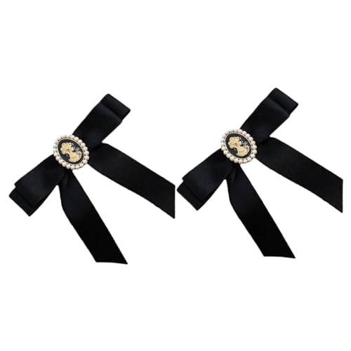 Garneck 2 Stück Teiliges Haarschleifen Vintage Schleifen Haarspange Rutschfeste Barrette für Damen Eleganter Haarschmuck für Hochzeiten Partys und Festliche Anlässe Schwarzes Design von Garneck