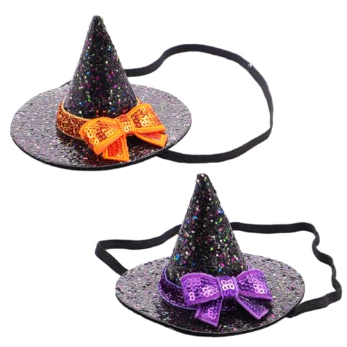 Garneck 2 Stück Teiliges Halloween Hexenhut Haarband Elastisches Leichtes Stoffkostüm Zubehör Sicherer und Bequemer Hexenhut Haarreif für Halloween Party und Karneval von Garneck