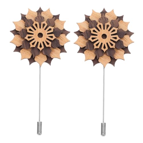 Garneck 2 Stück Teiliges Holzblumen Broschen mit Farbigen Perlen Stil Langlebige Legierung Pins Anstecknadeln für Herren Anzug Hemd Mantel Taschen Hüte Zubehör von Garneck