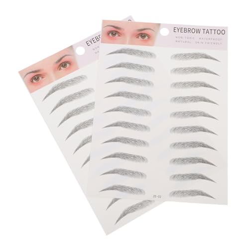 Garneck 2 Stück Teiliges Imitation Augenbrauen Aufkleber Haarähnlich Einfache Anwendung Langlebig Natürliche Optik Geeignet für Männer und Frauen Realistische Temporäre Augenbrauen von Garneck