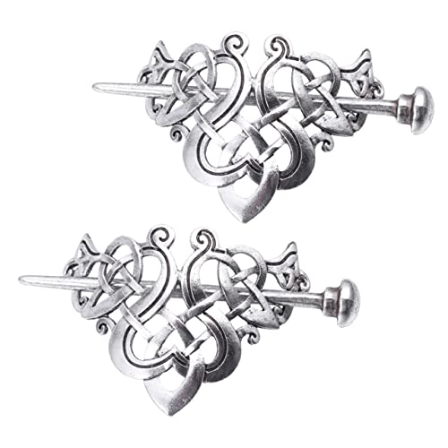 Garneck 2 Stück Teiliges Keltisches Haarschmuck Langlebige Metall Haarspangen Kreative Viking Haarclips Geeignet für Dickes Haar Stilvolle Accessoires für Frauen und Mädchen von Garneck
