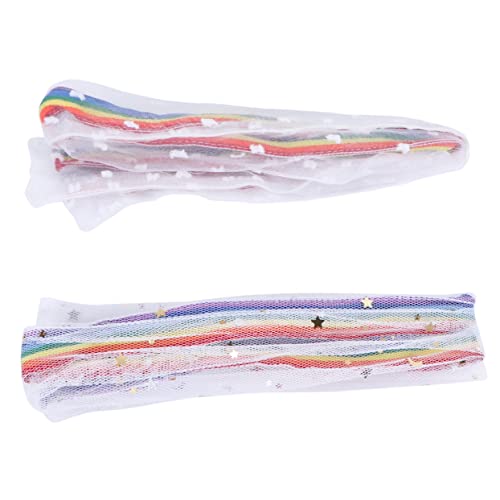 Garneck 2 Stück Teiliges Modisches Regenbogen Bandana Haarschmuck Vielseitiges Weiches Halstuch und Haarband für Damen Elastisch Atmungsaktiv Geeignet für Party Arbeit und Freizeit von Garneck