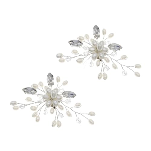 Garneck 2 Stück Teiliges Perlen Schuhclips mit Kristallverzierung Schuhschnallen für Damen und Mädchen Dekoration für Hochzeit Party und Alltag Silberfarbene Accessoires für Damenschuhe von Garneck