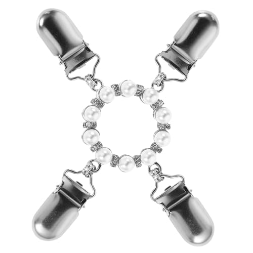 Garneck 2 Stück Teiliges Perlen schalclip Koreanisches Design Vielseitiger Cardigan Kleid broschenverschluss Modisches Leichtes Accessoire für Damen und Mädchen von Garneck