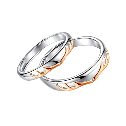 Garneck 2 Stück Teiliges Ring Sterling Silber Romantische Offene Finger Ringe für Verlobung Hochzeit und Besondere Anlässe von Garneck