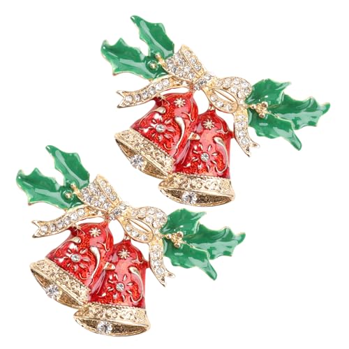 Garneck 2 Stück Teiliges Weihnachtsbroschen aus Langlebiger Legierung Festliche Corsage Anstecker mit Feiner Politur Kleidung Accessoires für Damen für Weihnachtsfeiern und Themenpartys von Garneck